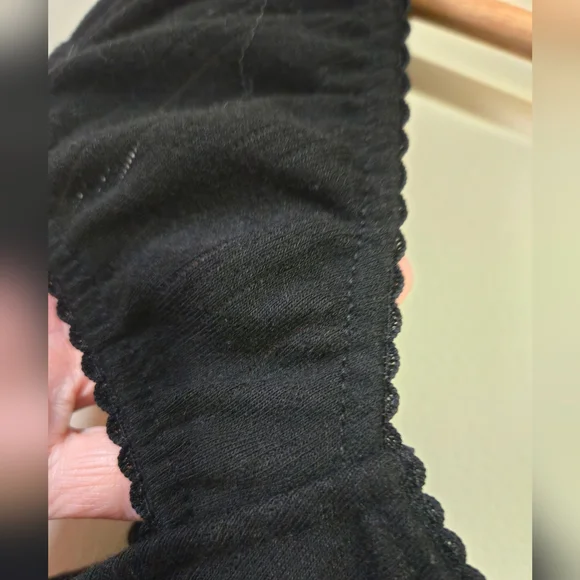 3/$20 AEROPOSTALE Black Sweetheart Pointelle Fit & Flare Mini Dress, xsmall - Picture 6 of 9